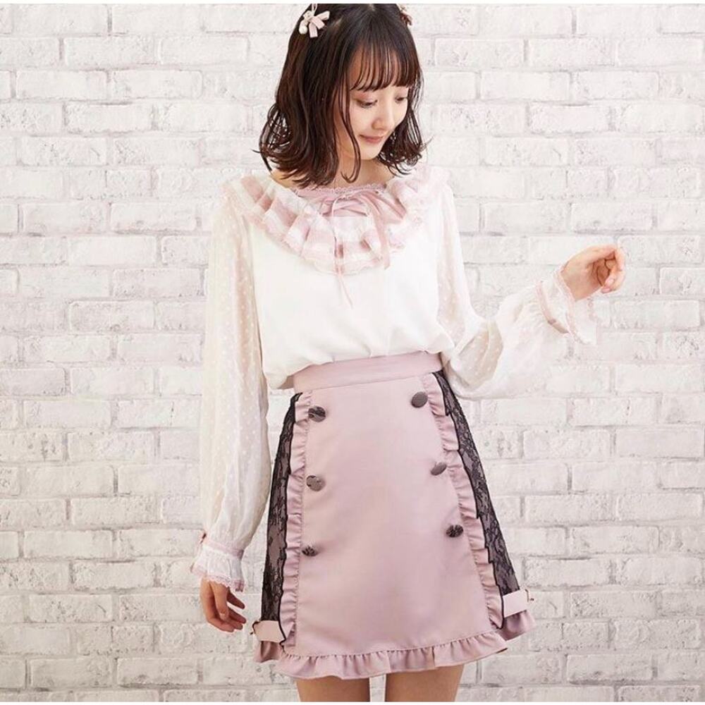 Liz Lisa Dot Dobby Frill Top Floral Lace Skirt Jfashion Gyaru Himekaji Japan - Picture 4 of 16